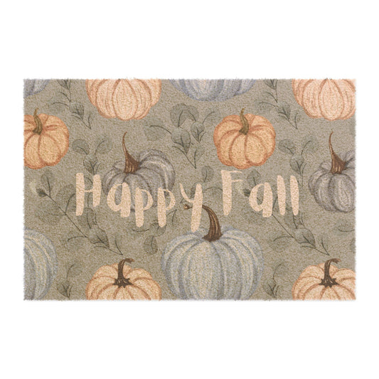 Happy Fall Doormat, Seasonal Door Mat, Autumn Welcome Mat, Pumpkin Decor, Fall Home Decor, Thanksgiving Greeting Mat