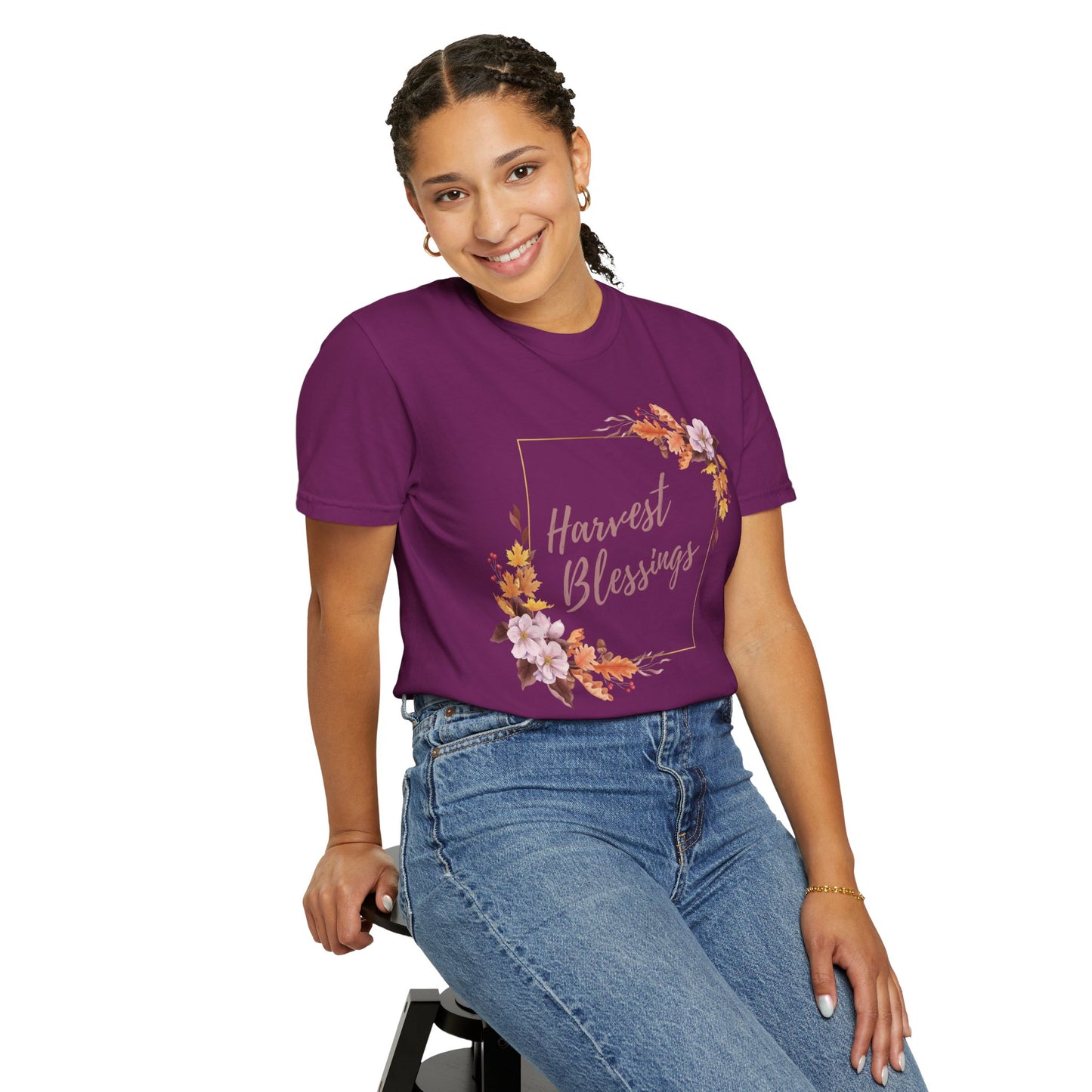 Harvest Blessings T-Shirt, Floral Unisex Tee, Autumn Gift, Thanksgiving Shirt, Cute Casual Wear, Boho Style Top