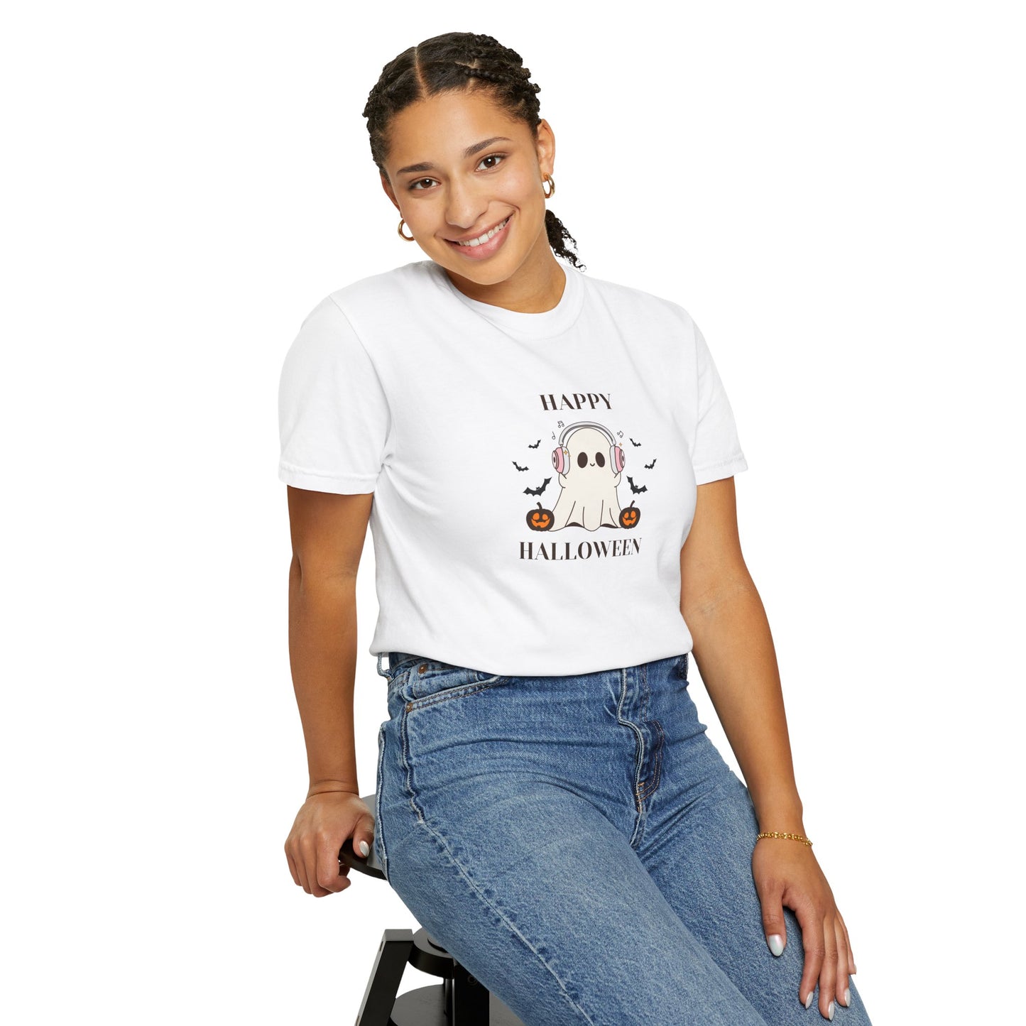 Happy Halloween Unisex T-shirt, Cozy Halloween Apparel, Spooky Season Shirt, Ghost T-shirt Gift, Fall Festival Clothing