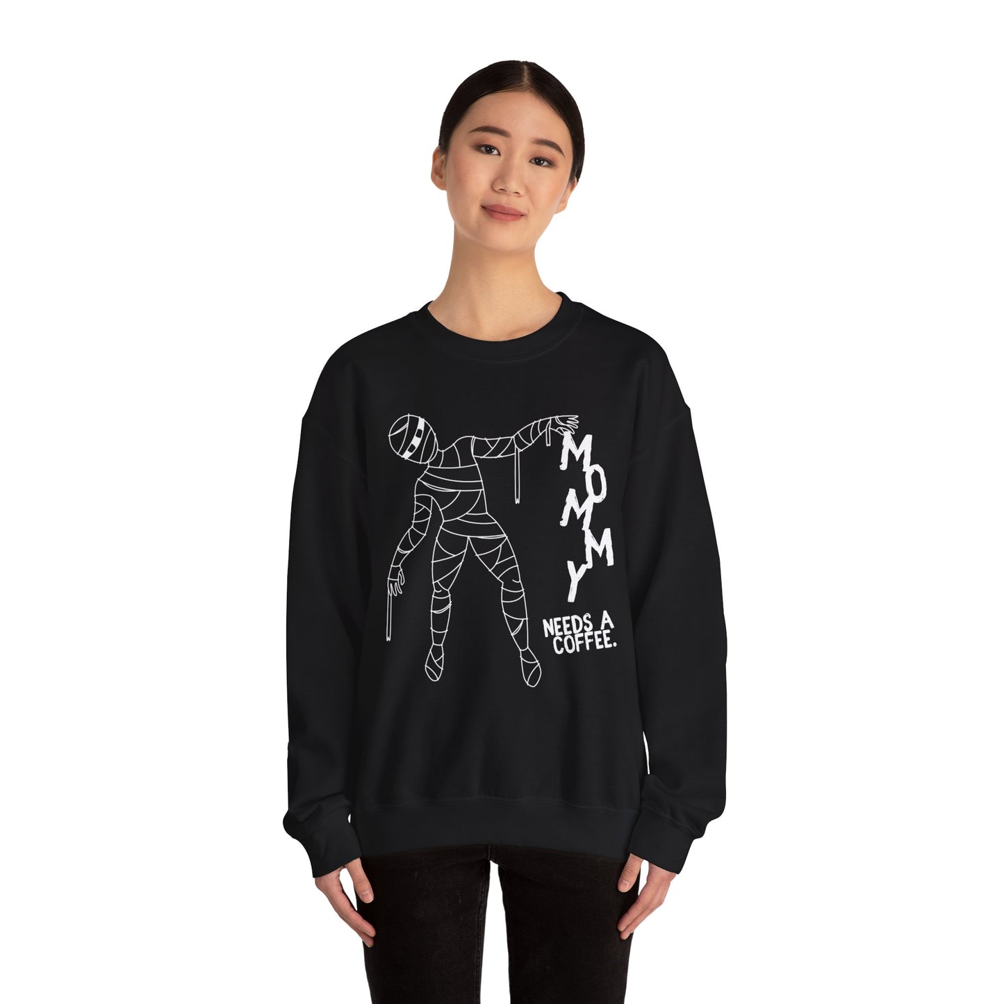 Spooky Coffee Lover Sweatshirt, Halloween Gift, Mom Life Crewneck, Cozy Fall Fashion, Casual Everyday Wear, Gift for Moms