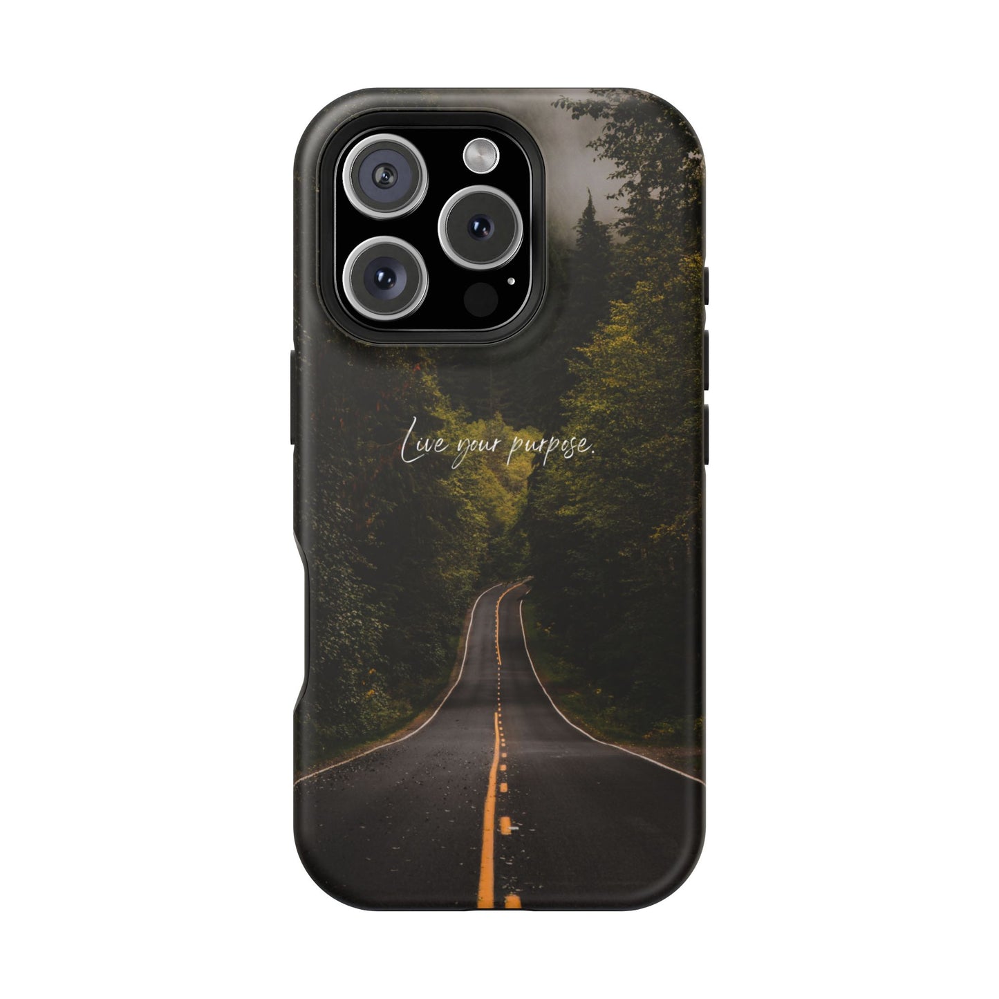 Inspirational Magnetic Tough Case - 'Live Your Purpose' Nature Design for iPhone