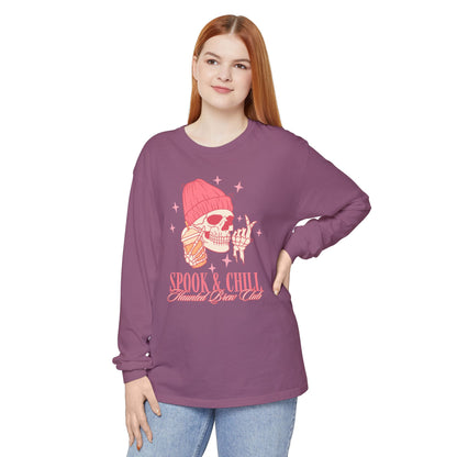Spook & Chill Long Sleeve T-Shirt, Cozy Fall Fashion, Unisex Graphic Tee, Halloween Outfit, Trendy Gift for Friends