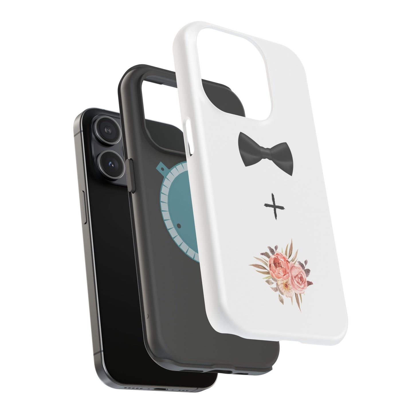 Floral Bow Tie Magnetic Tough Case - Elegant Phone Protection