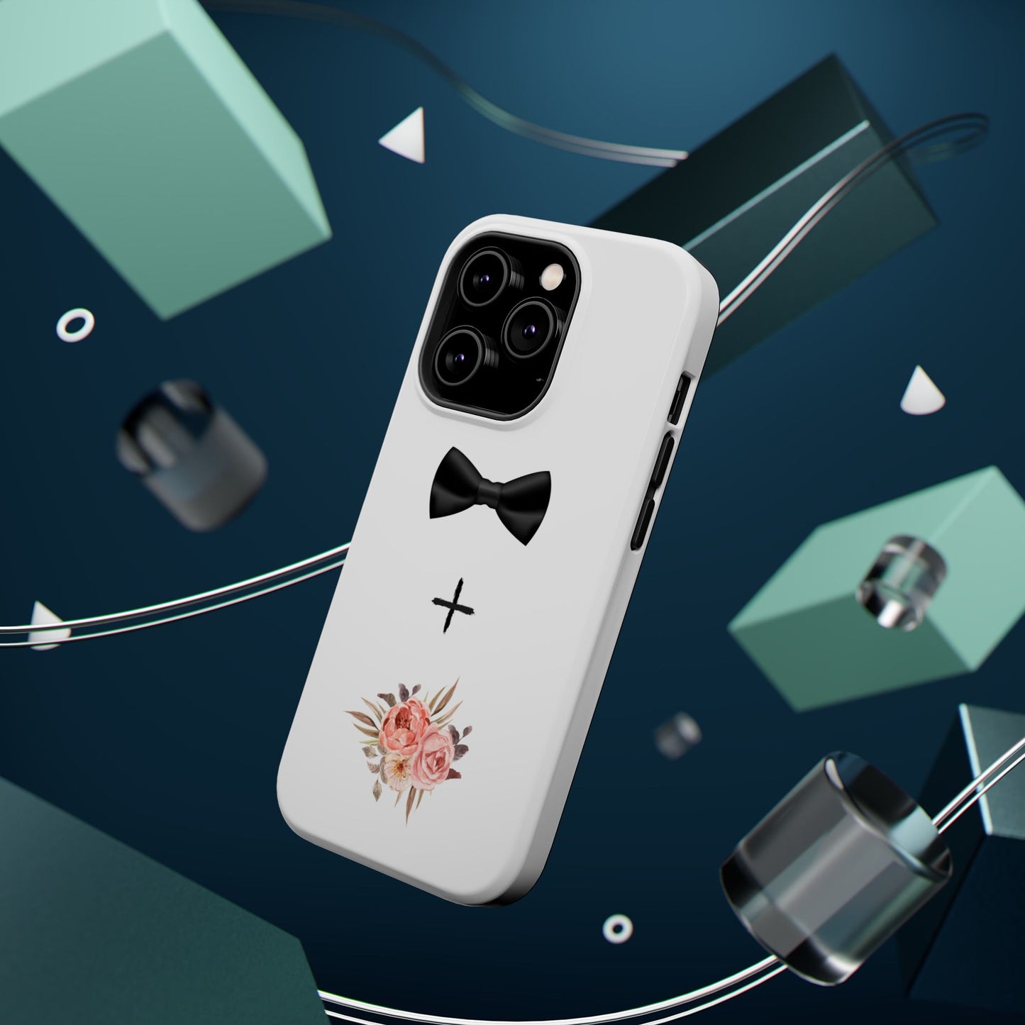 Floral Bow Tie Magnetic Tough Case - Elegant Phone Protection
