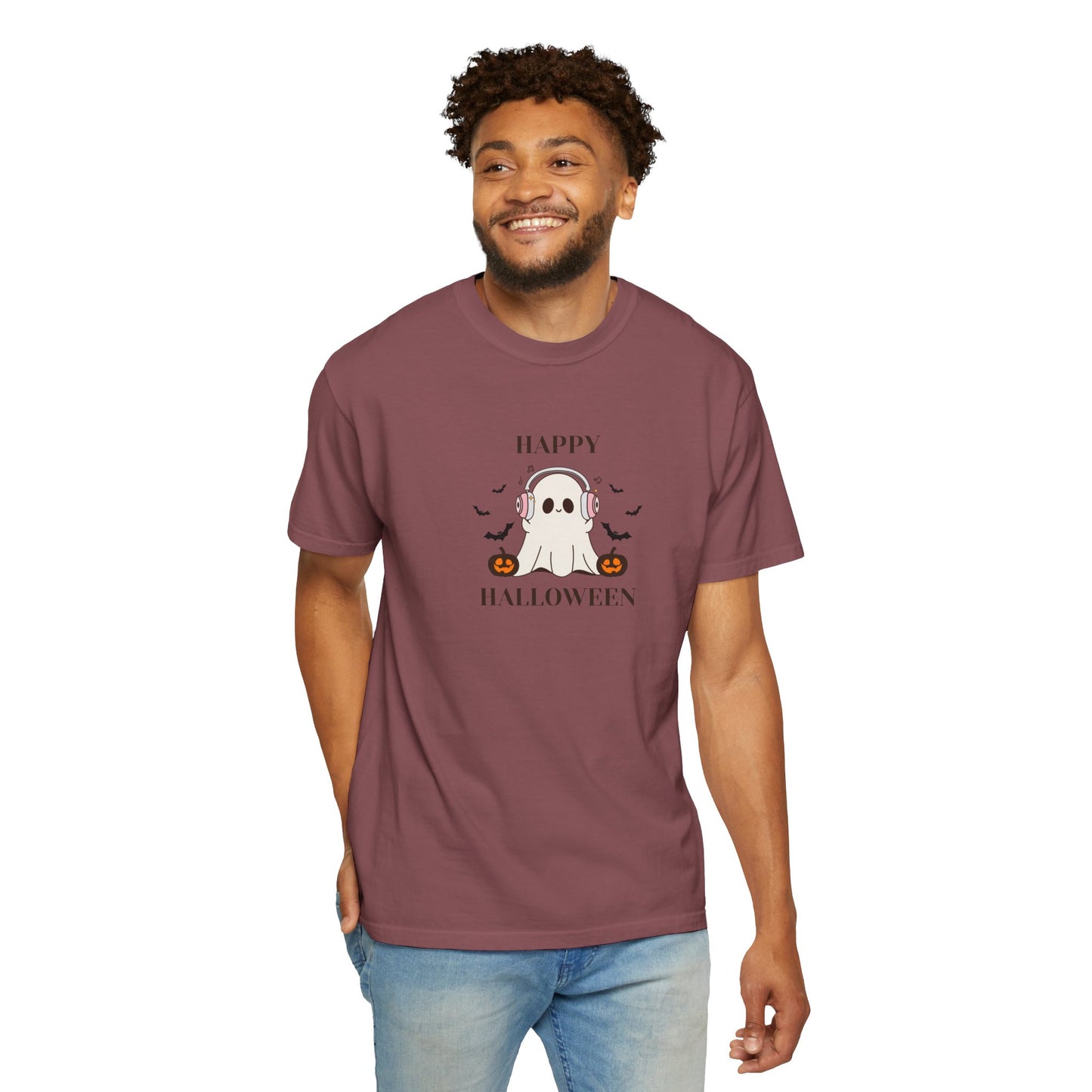 Happy Halloween Unisex T-shirt, Cozy Halloween Apparel, Spooky Season Shirt, Ghost T-shirt Gift, Fall Festival Clothing