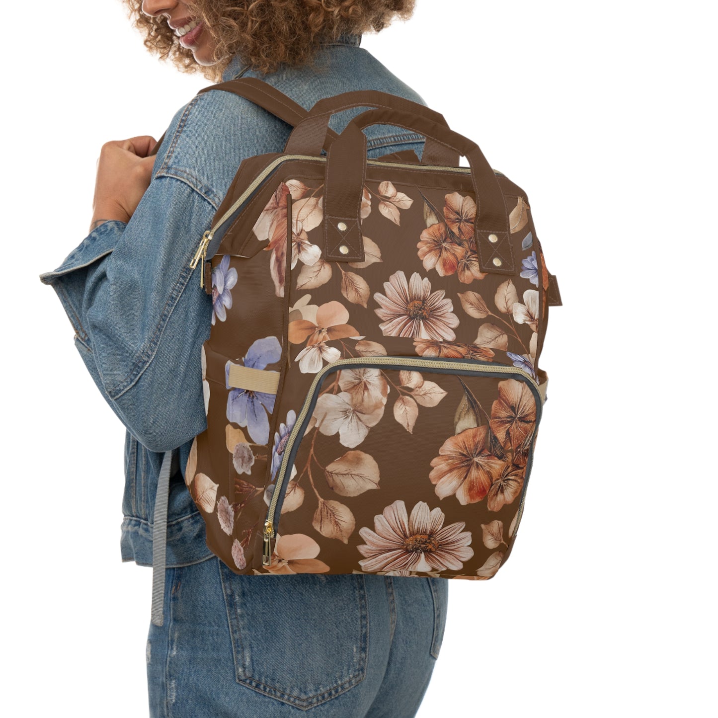 Stylish Floral Multifunctional Backpack | Baby Bag, Nursing Backpack, Mom Tote, Travel Diaper Bag, Floral Changing Bag