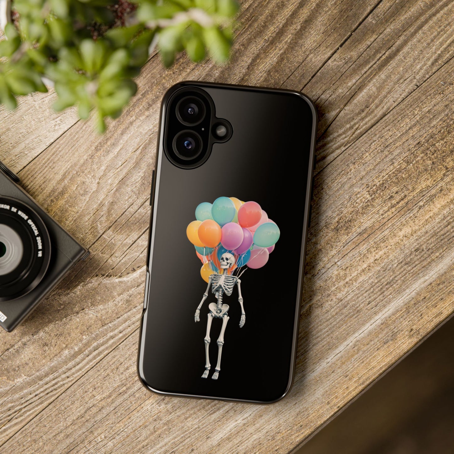 Skeleton Balloon Phone Case, Fun Halloween Gift, Unique Skeleton Design, Cute Phone Cover, Spooky Decor
