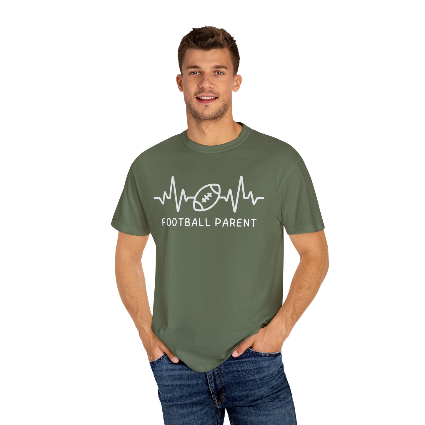 Football Parent T-Shirt - Unisex Garment-Dyed Tee, Perfect for Game Day, Father's Day, Family Gatherings, Sports Fans, Casual Wear