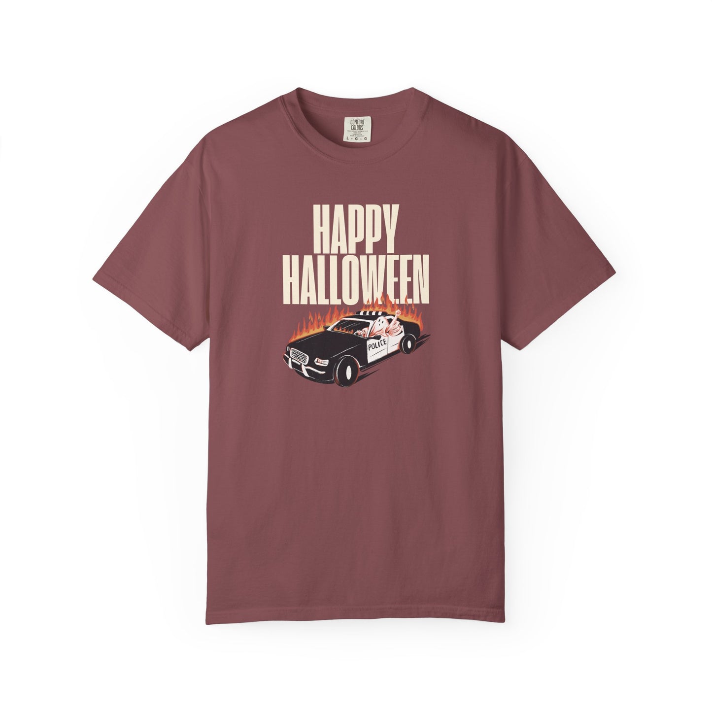 Halloween Car Graphic T-shirt, Unisex Spooky Tee, Fall Fashion, Halloween Costume, Retro Style Shirt, Gift for Halloween Lovers