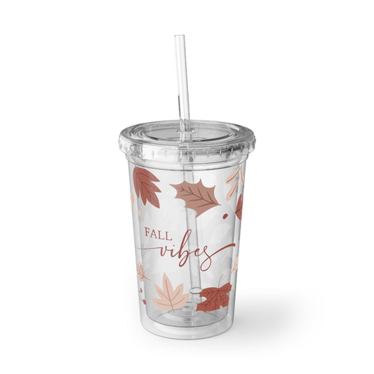 Autumn Leaves Acrylic Cup - Fall Vibes, Seasonal Tumbler, Orange Leaf Drinkware, Gift for Her, Cozy Home Decor