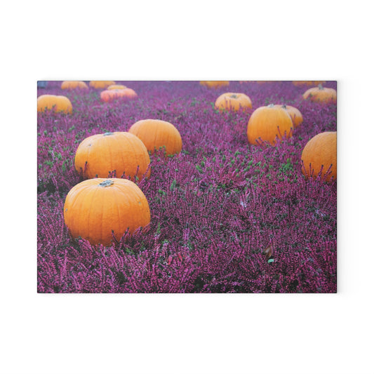 Autumn Pumpkin Glass Cutting Board, Fall Kitchen Decor, Halloween Gift, Rustic Cooking Essential, Holiday Entertaining