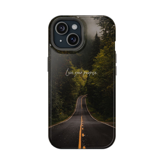 Inspirational Magnetic Tough Case - 'Live Your Purpose' Nature Design for iPhone