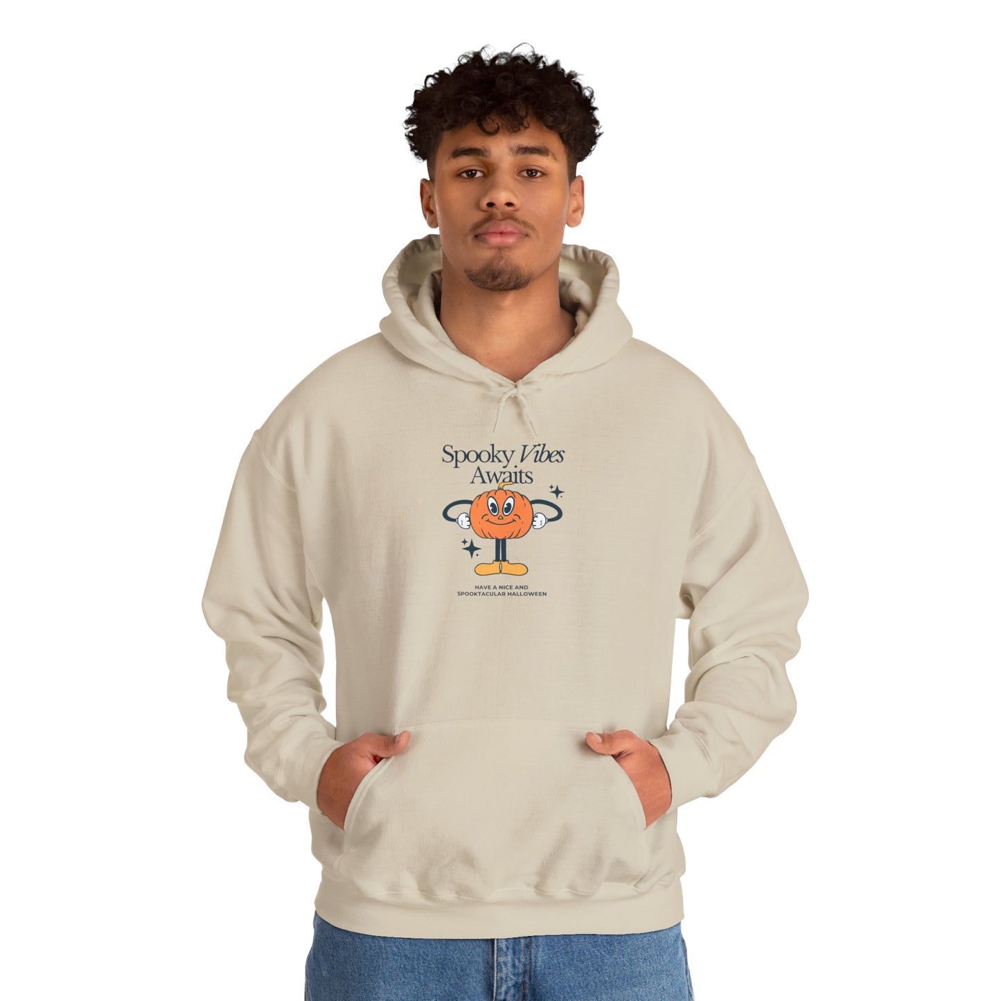Spooky Vibes Unisex Hooded Sweatshirt, Halloween Apparel, Cozy Hoodie, Pumpkin Sweatshirt, Holiday Gift, Casual Wear