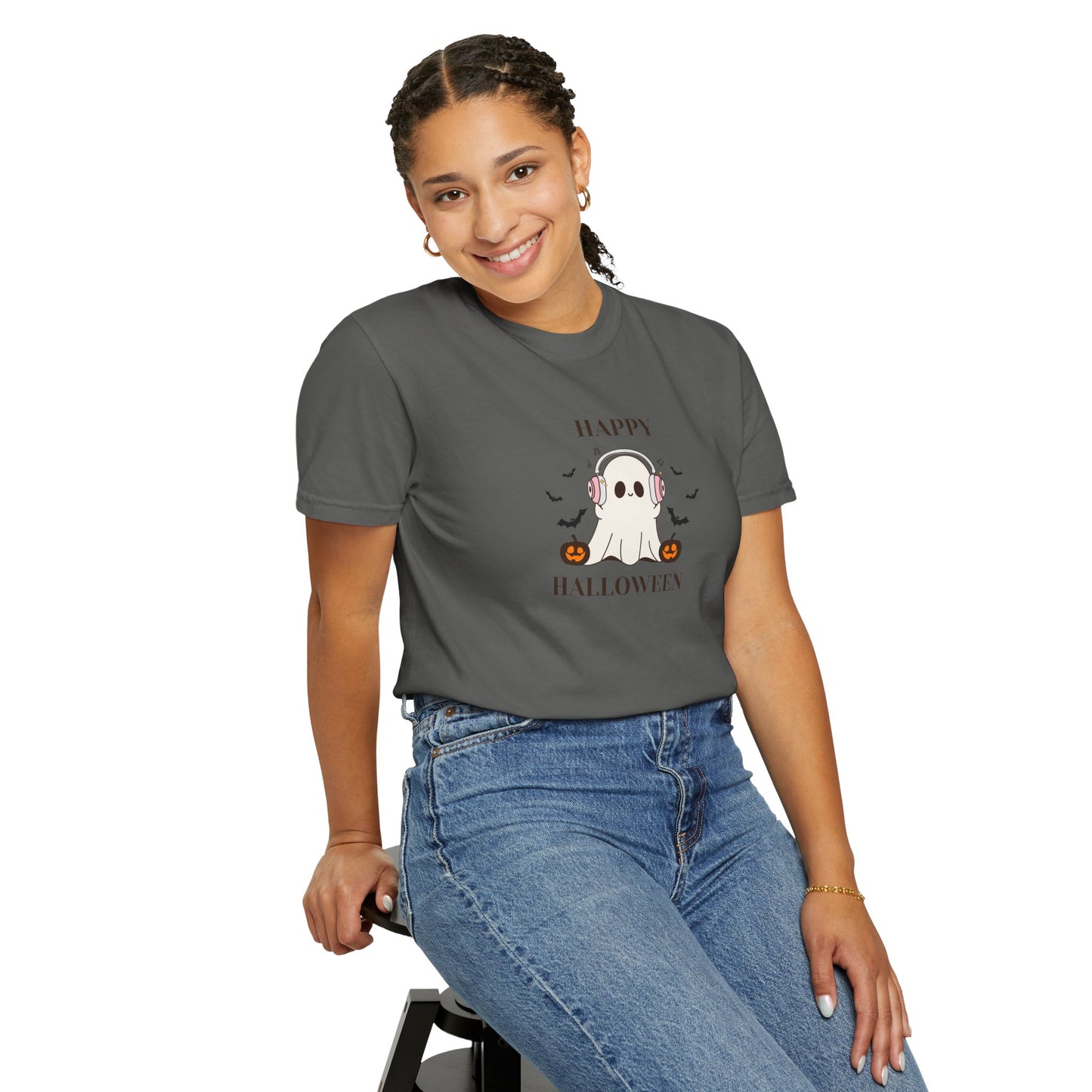 Happy Halloween Unisex T-shirt, Cozy Halloween Apparel, Spooky Season Shirt, Ghost T-shirt Gift, Fall Festival Clothing