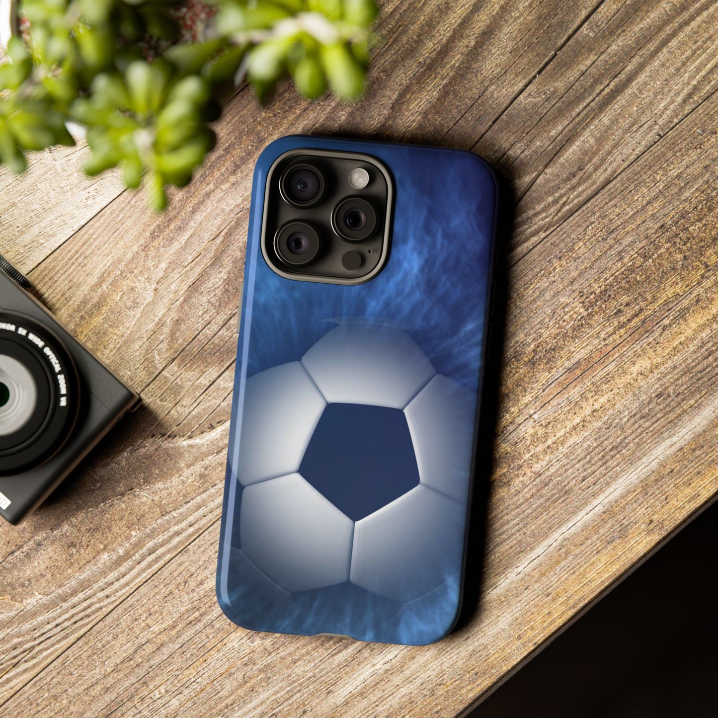 Soccer Phone Case - Tough Cases, Sports Phone Cover, Football Lover Gift, Durable Case, Blue Soccer Design
