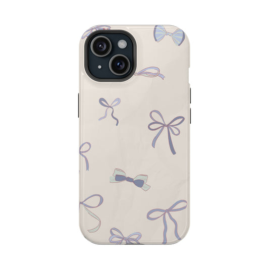 Chic Bow Pattern Magnetic Tough Cases, Stylish Phone Protection, Gift for Her, Birthday, Cute Accessories, Trendy Tech