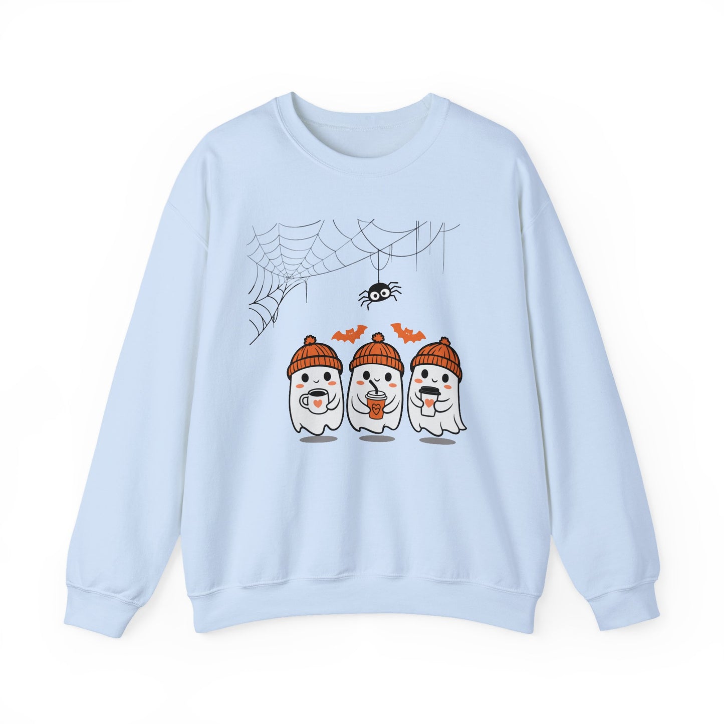 Cute Ghost Halloween Crewneck Sweatshirt, Spooky Season Sweatshirt, Halloween Apparel, Fall Fashion, Unisex Gift, Cozy Ghost Design