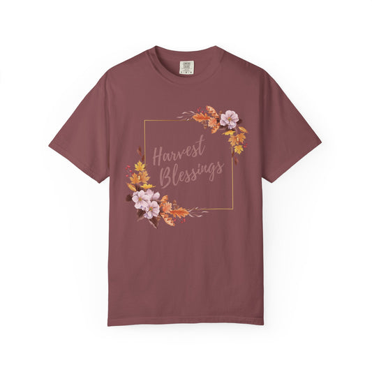 Harvest Blessings T-Shirt, Floral Unisex Tee, Autumn Gift, Thanksgiving Shirt, Cute Casual Wear, Boho Style Top