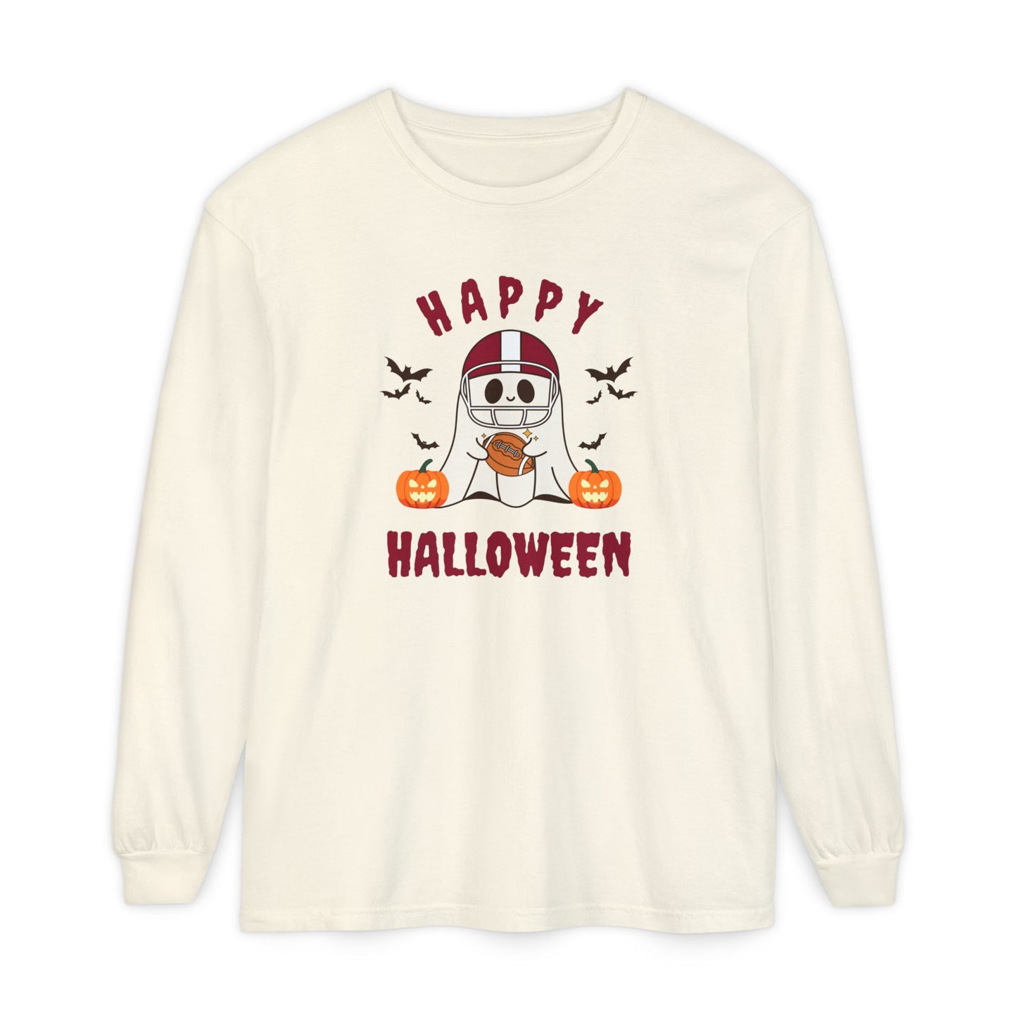 Halloween Unisex Long Sleeve T-Shirt, Cute Ghost Tee, Seasonal Apparel, Casual Halloween Outfit, Trick or Treat Shirt, October Fashion