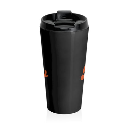 Halloween Cat Travel Mug, Stainless Steel Coffee Cup, Black Cat Pumpkin Tumbler, Autumn Drinkware, Cat Lover Gift, Spooky Season Accessory