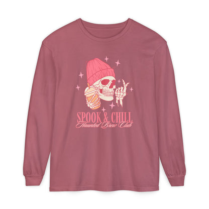 Spook & Chill Long Sleeve T-Shirt, Cozy Fall Fashion, Unisex Graphic Tee, Halloween Outfit, Trendy Gift for Friends