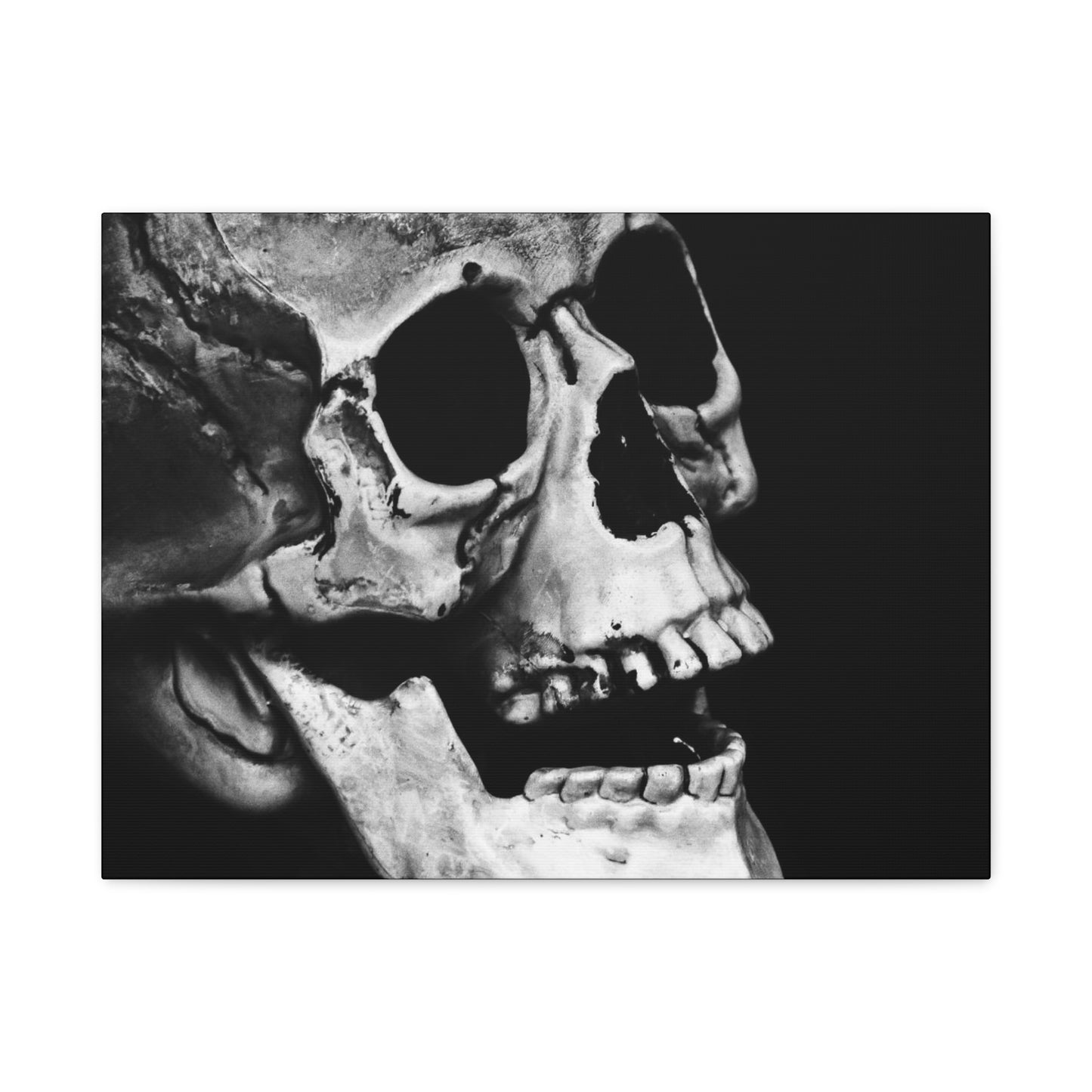 Black Skull Matte Canvas Art, Gothic Wall Decor, Halloween Decoration, Unique Home Aesthetic, Edgy Interior Design