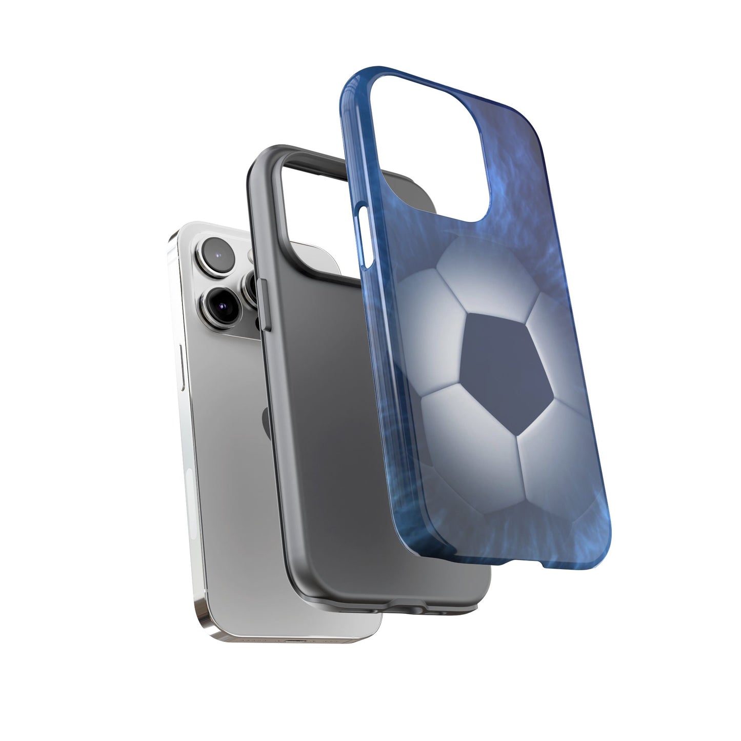 Soccer Phone Case - Tough Cases, Sports Phone Cover, Football Lover Gift, Durable Case, Blue Soccer Design