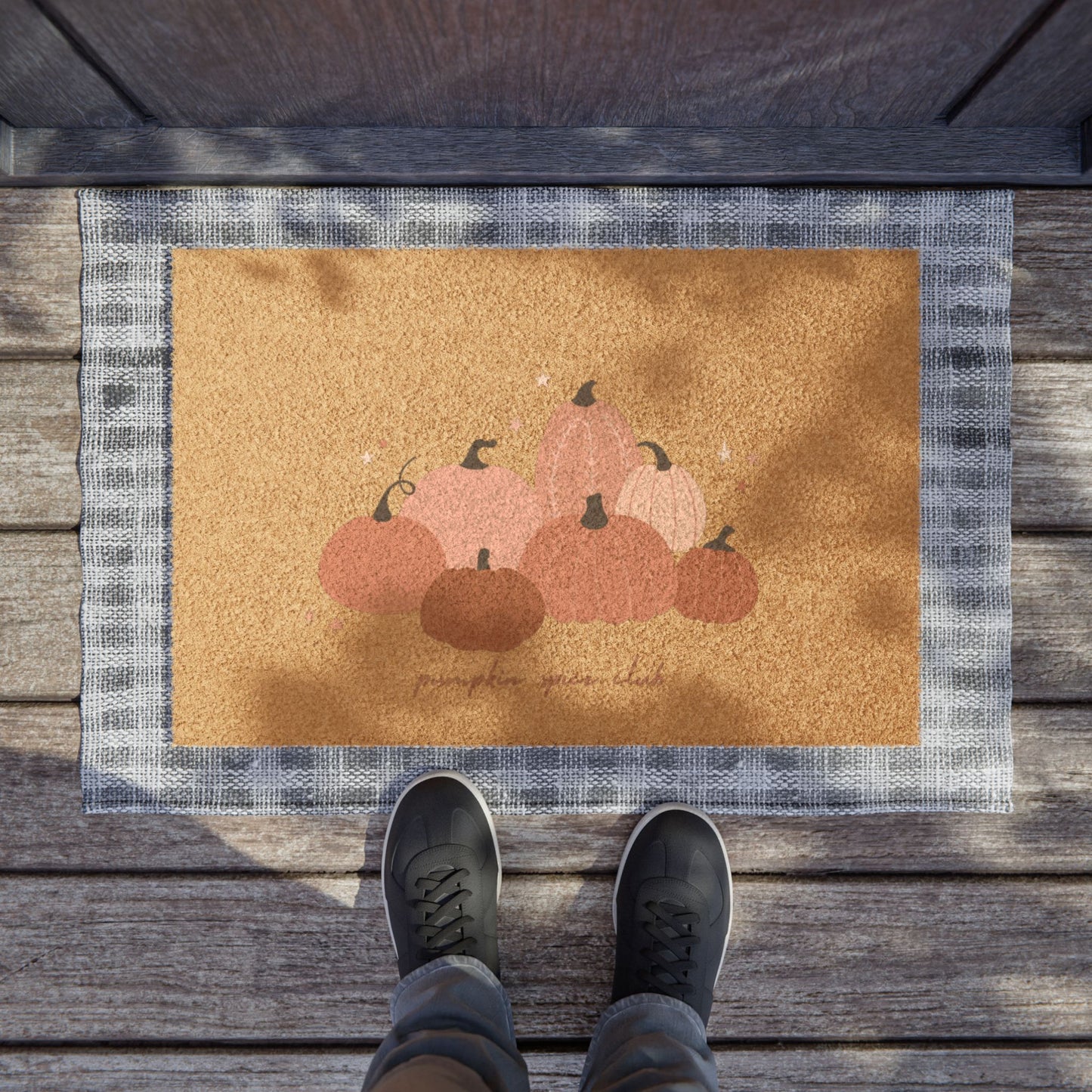 Autumn Pumpkin Doormat, Fall Entrance Mat, Cozy Home Decor, Seasonal Welcome Mat, Thanksgiving Gift, Harvest Doormat