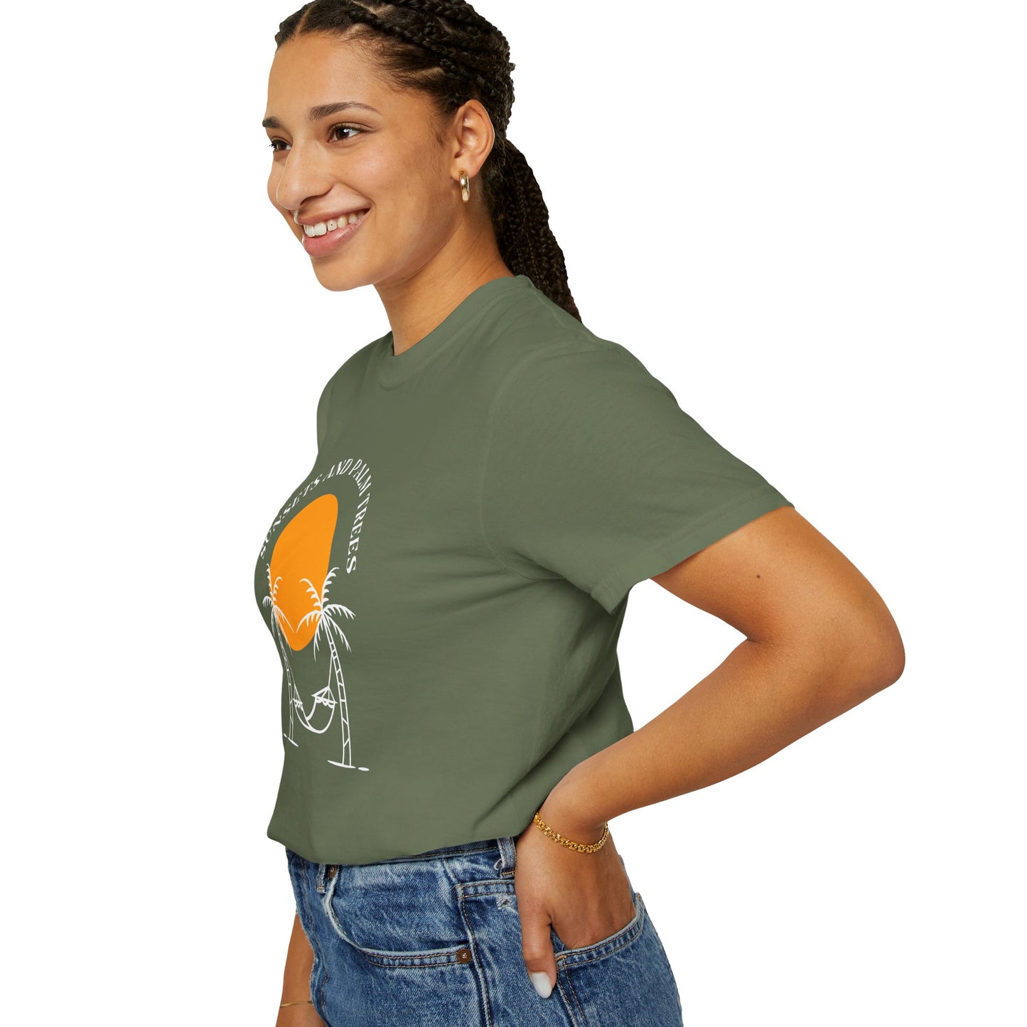Sunset and Palm Trees T-shirt, Unisex Relaxed Tee, Summer Vibes Shirt, Vacation Attire, Beach Lover Gift, Casual Wear